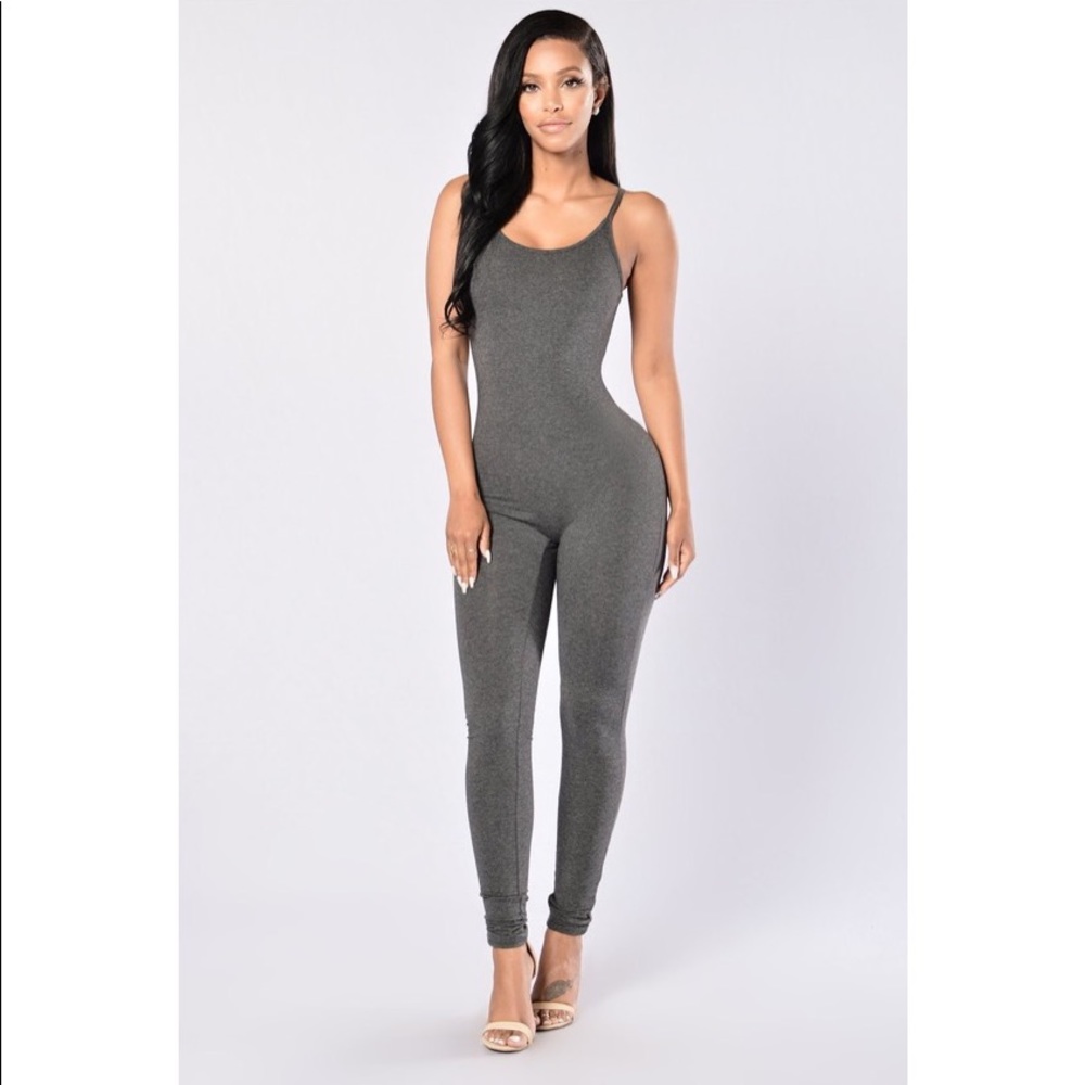 grey fashion nova jumpsuit